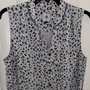 Cabi Shirt Dress Camilla Animal Print Sleeveless Women's Size Medium